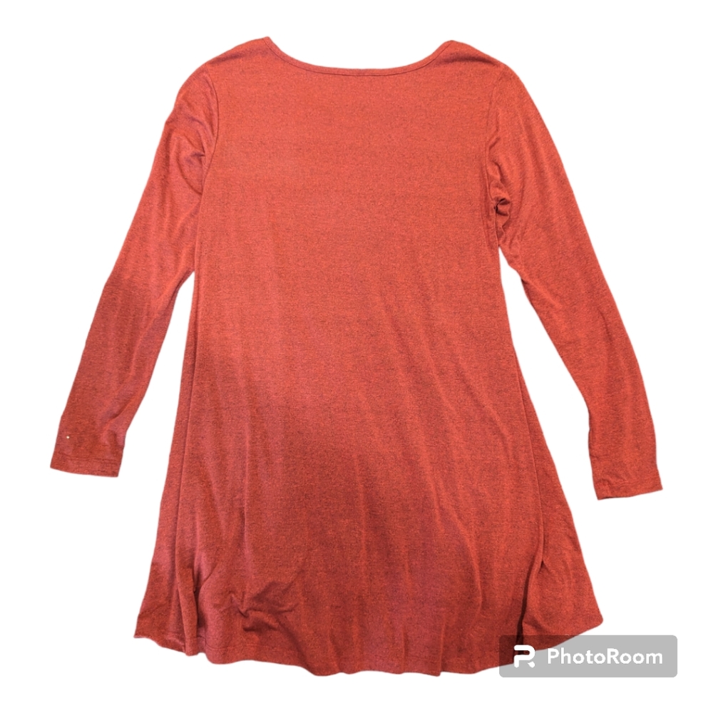 Unbranded Burgundy long sleeve fit and flare with lace detail across the front. - Picture 4 of 4